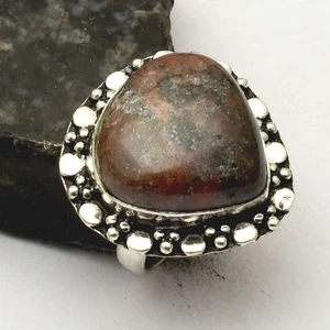 Rhodonite Gemstone Ethnic Handmade Ring Jewelry For Gift US Size-8 AR 71154 - Picture 1 of 1