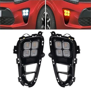 Left Right DRL Daytime Running Light Front Fog Lamp For Kia Picanto 2017-2020 - Foto 1 di 14