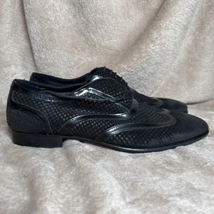 Neu ohne Karton Just Cavalli schwarze Schnür-Oxfords strukturiertes Wildleder Herren 39 US 6,5/7 - Bild 1 von 8