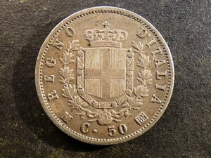 w1934. Italia, 50 Centesimi, 1863 M-BN - Foto 1 di 2