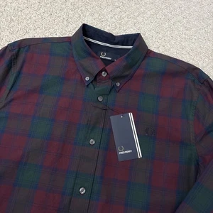 Fred Perry M7381 Lindsay Tartan Shirt Mens XL Long Sleeve Plaid Check BNWT - Picture 1 of 15