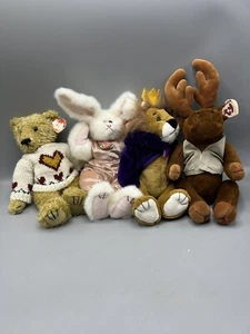 Vntg Lot of 4 TY Jointed Plush Montgomery, Sara, Heartley, Sire 90s  Retired NOS - Picture 1 of 10