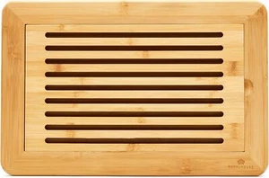 Large Premium Natural Bamboo Bread Cutting Board with Crumb Tray, Bread Servi... - Picture 1 of 3