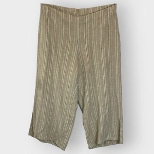 NWT | J. Jill Linen Blend Womens Capris | 1X | Tan | Striped - Picture 1 of 11