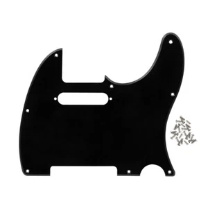 Golpeador de guitarra negro 1 capa estilo TL placa de arañazos 8 orificios con tornillos - Imagen 1 de 6