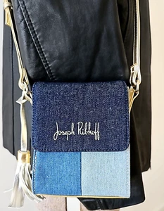 Joseph Ribkoff Mini Bag Denim Handtasche Gold Quaste Crossbody - Bild 1 von 7