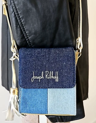 Joseph Ribkoff мини сумка джинсовой ткани сумочки золотой кисточки через плечо - Изображение 1 из 4