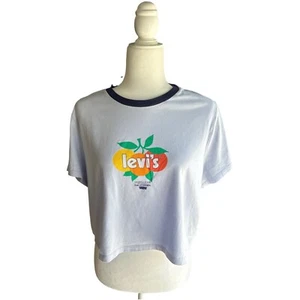 NWOT Levis Women's Crop T Shirt California Orange Graphic Cotton; Size XL - Picture 1 of 3