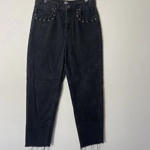 BDG Urban Outfitters High Rise Mom Jeans Womens Size 30 Black Denim Raw Hem - Bild 1 von 7