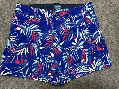 Pantalones Cortos Caribbean Joe Para Mujer Talla 8 Azul Algodón Tropical Spandex Playa Foto 1 de 4