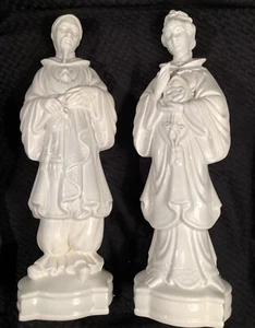 Vintage Chinese Emperor Empress Blanc De Chine Porcelain 16”H Holland Mold RARE - Picture 1 of 9