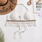 Bohemia Embroidery Hollow Out Knitted Camisole Women Sexy Halter Tassel Tank Top