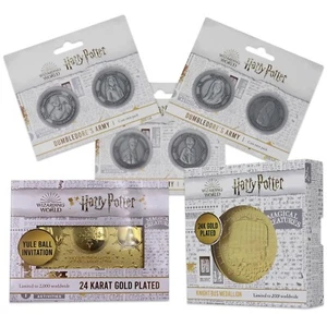 Harry Potter Sammlerstück Münzen Set - Golden Banknote & XL Gold Münze - Bild 1 von 6