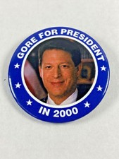 RARE Al Gore Presidential Campaign PIN Button Democrat - Gore For President 2000
