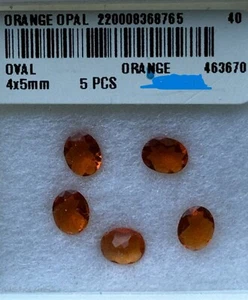 ORANGE OPAL mined in MEXICO. Oval, Eye Clean. 5 PCS, 5 X 4 mm, 0.967 TCW. - Picture 1 of 7