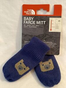 The North Face BABY FAROE MITT Size XS BLUE NEW NWT