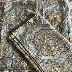 2 gedeckte blau grün taupe Paisley POTTERY BARN polierte Baumwolle Euro Shams Italien - Bild 1 von 7