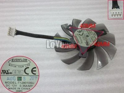 Gigabyte T128010SU PLD08010S12HH graphics card cooling fan DC 12V 0.35A 4-Pin - Image 1 of 4