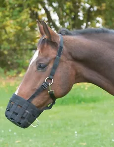 Fressbremse Nylon Maulkorb in 4 Grössen Halfter Weidemaulkorb Schwarz - Bild 1 von 2