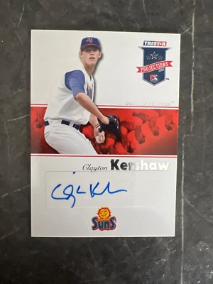 Clayton Kershaw minor league autograph baseball card.  - Image 1 of 2