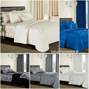 3 PCs Jacquard Quilted Bedspread Bed Throw Pillow Shams Single Double Super King