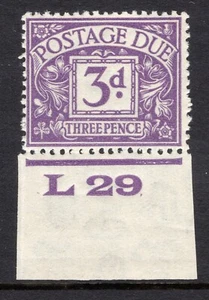 1924 3d VIOLET KGV WMK U/MOUNTED MINT CONTROL (L29) SINGLE. SG D14 - Picture 1 of 1