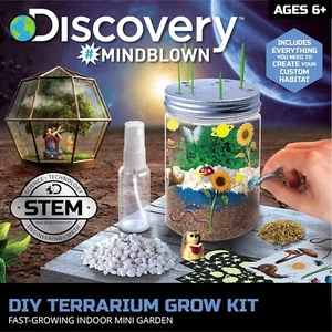 Discovery #Mindblown DIY Terrarium Grow Kit STEM w/ Glow in Dark Stickers garden - Picture 1 of 1