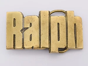 Ralph Name massives Messing 1970er Jahre Vintage Gürtelschnalle - Bild 1 von 3