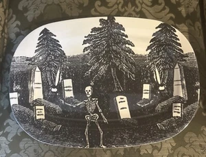 NEW John Derian Target Melamine Rest In Peace Tray Platter Skeleton Graveyard - Picture 1 of 5
