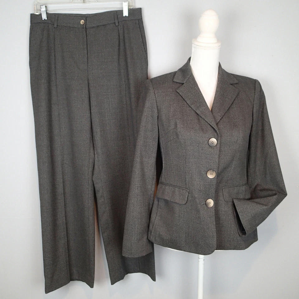 Garfield & Marks Womens Wool Bl Pant Suit 2/6 blazer jacket career USA made e5 - Image 1 of 4