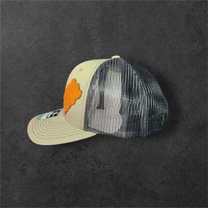 Richardson 112RE trucker hat w/ engraved leather made in Mexico logo/gray color - Picture 1 of 5