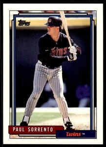 1992 Topps Paul Sorrento Baseball Card Minnesota Twins #546
