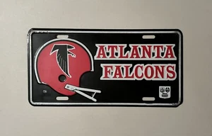 Vintage 70s 80s Atlanta Falcons Helmet Black Front License Plate NFL Football - Picture 1 of 2