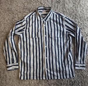 Levis Utility Pocket Worker Shirt Relaxed Fit Medium Light Blue Dark Blue Hemp - Picture 1 of 7