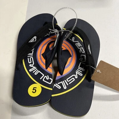 Sandalias Quiksilver Molokai Layback Chanclas Tanga Talla 5 Negras EE. UU. Foto 1 de 4