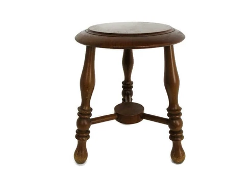 Vintage Hand Carved wood 2 Tier Milking Stool Pedestal Table Plant Flower Bonsai Cover