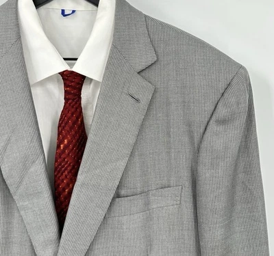 BRIONI SECOLO jacket blazer sport coat striped wool silk two button gray 46L - Image 1 of 4