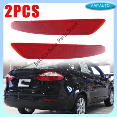 1 par de luces reflectoras de parachoques para Ford Fiesta Sedán 2014 2015-2019 Foto 1 de 4