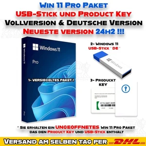 Windows 11 Pro 64Bit USB Paket inkl. Key 24H2 Vollversion "DE-Version" - Bild 1 von 5