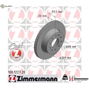 2x BRAKE DISC 100.1227.20 FOR AUDI V8 A6/S6 500 AAN 2.2L 5cyl 100PT 3.6L 8cyl A6 - Picture 1 of 9