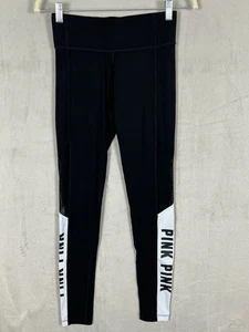 Pink Victorias Secret Leggings XS Black Ultimate Yoga Pants Mesh Stretch - Picture 1 of 15