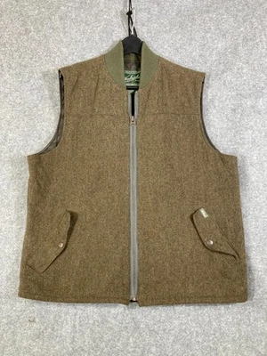 Woolrich Woolen Mills Outdoor Vest Mens L Brown Wool Blend Full Zip Lined - Image 1 of 4
