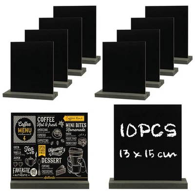 10 Stück Schiefertafel zum Beschriften,Aufsteller Kreidetafel Klein,Mini Krei... - Bild 1 von 4