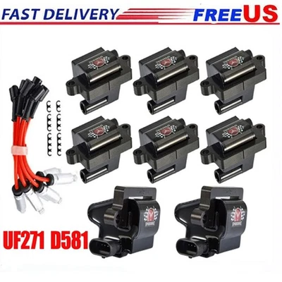 Bobina de encendido cuadrada UF271 y cable de bujía para Hummer H2 2003 2004 2005-2007 Foto 1 de 4