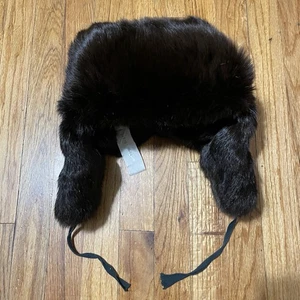 De colección Rusa URSS Marrón REAL Visón Piel Ushanka Trampero Sombrero Acolchado Forrado M/L - Imagen 1 de 6