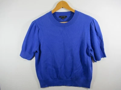 Suéter Ann Taylor Manga Abullonada Mujer XL Azul Manga Corta Foto 1 de 4