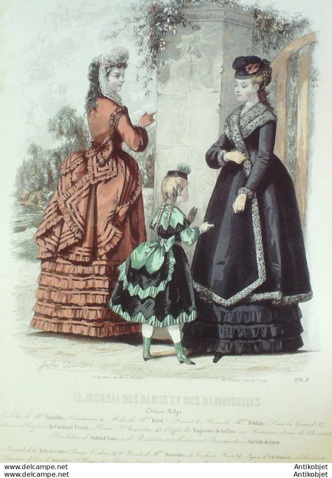 Gravure Mode J.Dames & Demoiselles 1862 # 938 (Old Fashion plate) - Photo 1/1