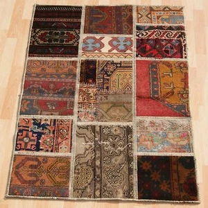 ALFOMBRA ANATOLIA ALFOMBRA PATCHWORK RECTÁNGULO MULTICOLOR 30+ ALFOMBRAS DE ÁREA DE LANA 3X4 pies. - Imagen 1 de 4