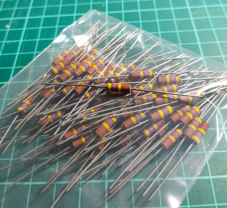 (100)  470K 0.5 W Matsushita Resistor Carbon Composition audio vintage - Image 1 of 1