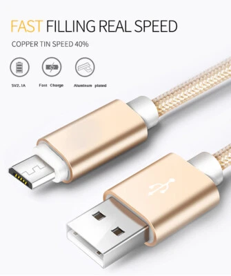 Heavy Duty Fast Charge Braided Micro USB  Charging Lead & Data Sync Cable ( LOT) - Image 1 of 4